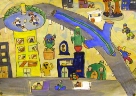 中條くんの絵。「未来の江南町」
