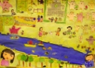 馬場さんの絵。「はにわの町」