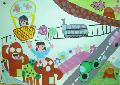 福島さんの絵。「未来の江南町」