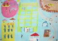 福島さんの絵。「未来の江南町」