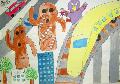 田中くんの絵。「楽しい未来の江南町」